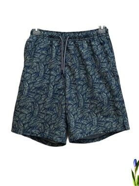 Peter Millar Men’s Blue Leaf-Print Swim Shorts